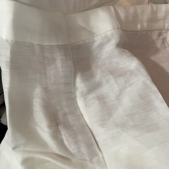 Selling BRAND NEW ZARA LINEN BLEND WHITE DRESS PANTS - Picture 7 of 9